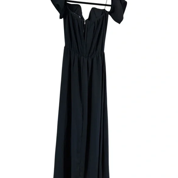 Francesca's Collections Black Off Shoulder Romper Sweetheart Neckline - Picture 9 of 9